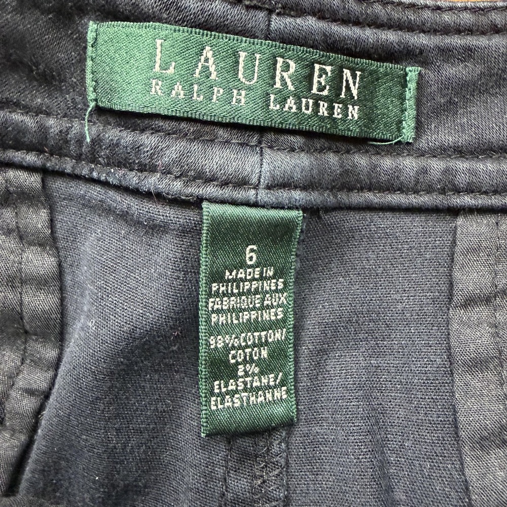 Lauren Ralph Lauren Bermuda Shorts Womens 6 Blue Twill Stretch Beach Summer - Picture 3 of 10
